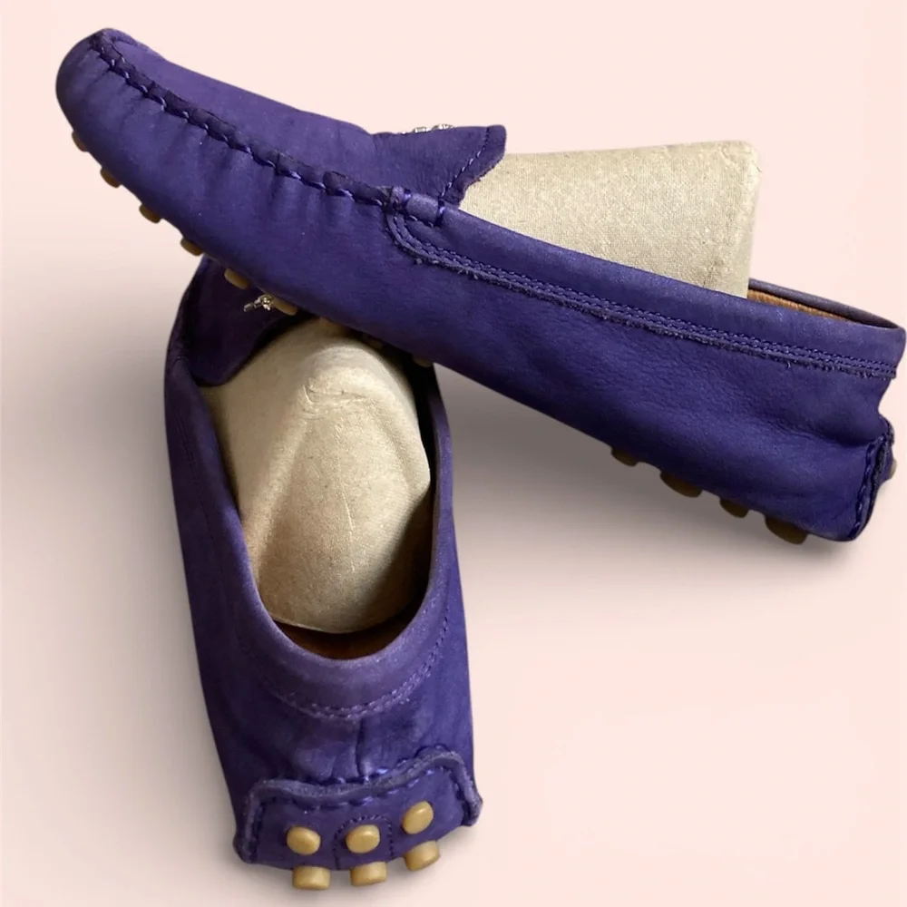 Coach Nancy Nubuck Violet Driving Loafers 8.5 EUC - Picture 3 of 8